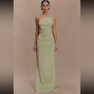 MESHKI Harper One-Shoulder Gown - Sage